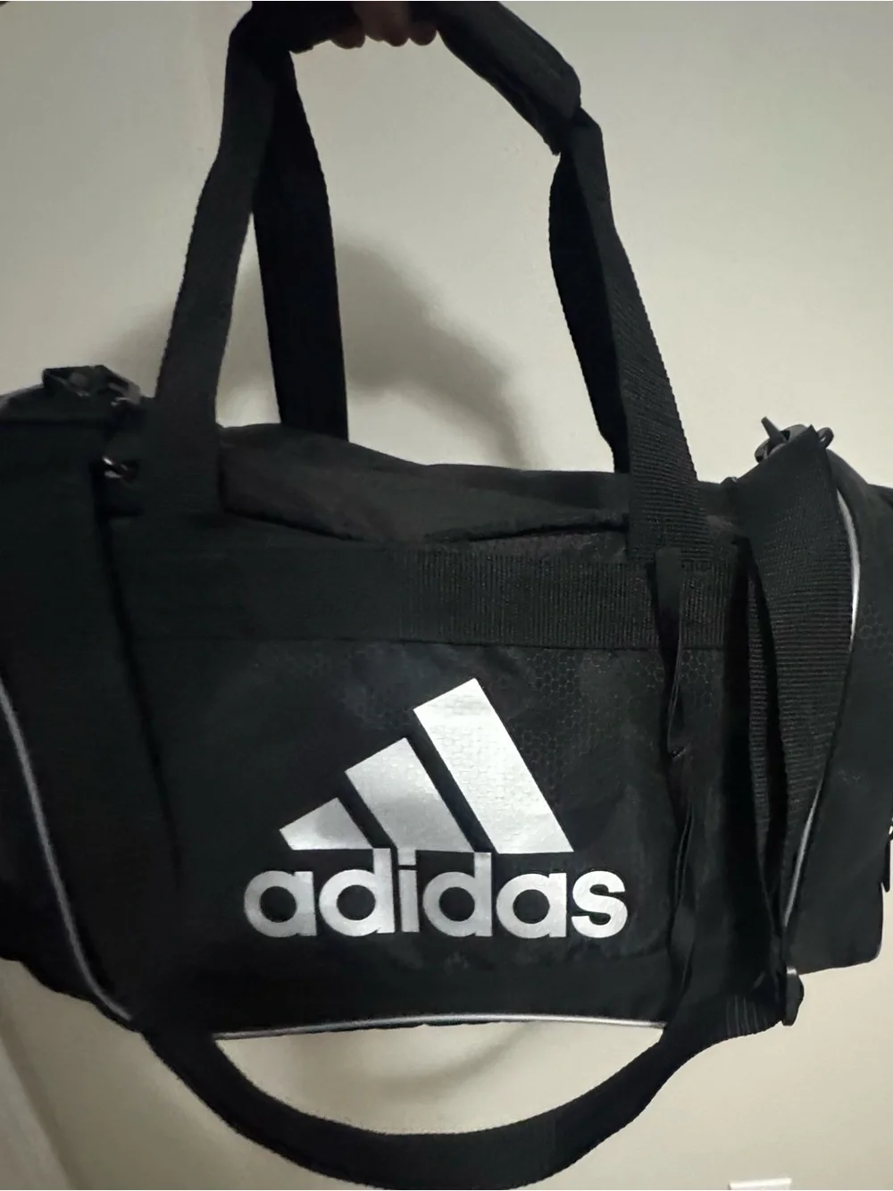 adidas Black Duffel Bag with White Logo